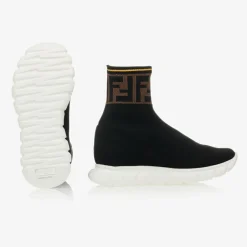 Fendi Black FF Logo Sock Trainers Clearance