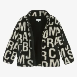 MARC JACOBS Black Fleece Jumbled Logo Zip-Up Top Sale