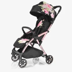 Monnalisa Black Floral Baby Stroller Online