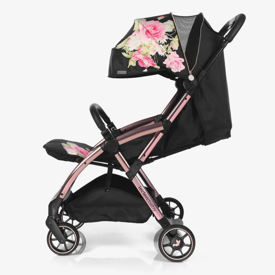 Monnalisa Black Floral Baby Stroller Online