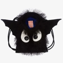 Wauw Capow Black Fluffy Bat Drawstring Bag (29cm) Clearance