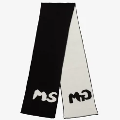 MSGM Black Knitted Cotton Scarf (151cm) Clearance