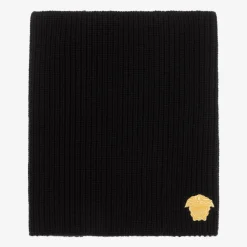 Versace Black Knitted Wool Snood Outlet