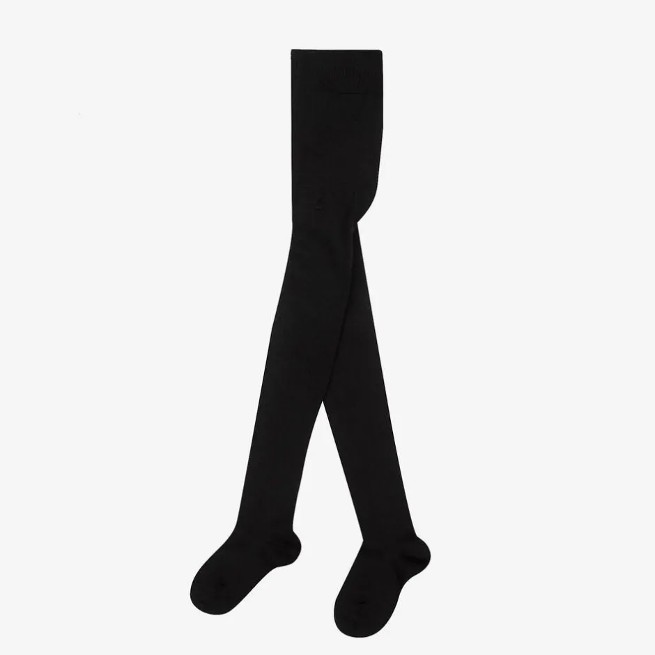 Falke Black Knitted Wool Tights Hot