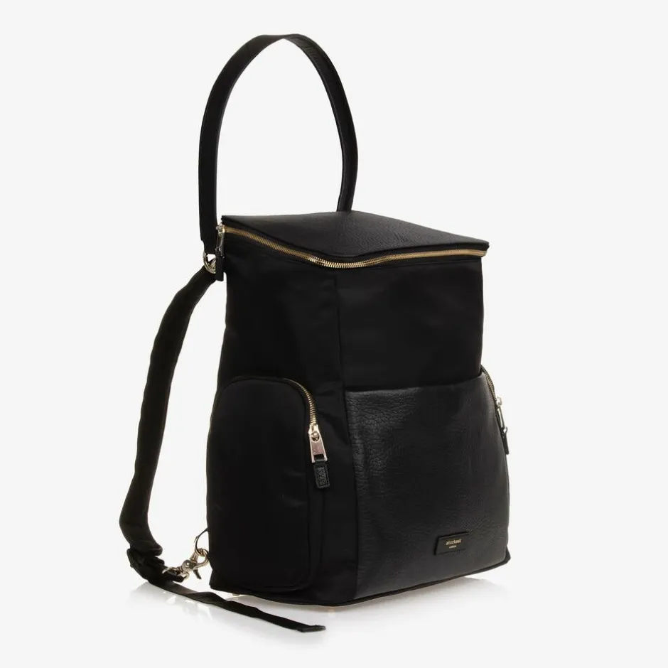 Storksak Black Leather Alyssa Changing Bag (38cm) Online