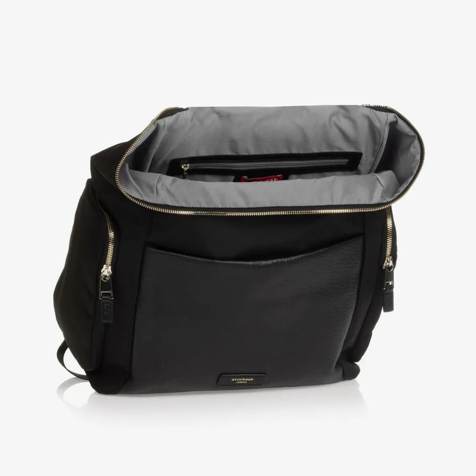 Storksak Black Leather Alyssa Changing Bag (38cm) Online