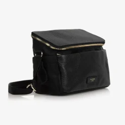 Storksak Black Leather Alyssa Stroller Organiser Bag (27cm) New