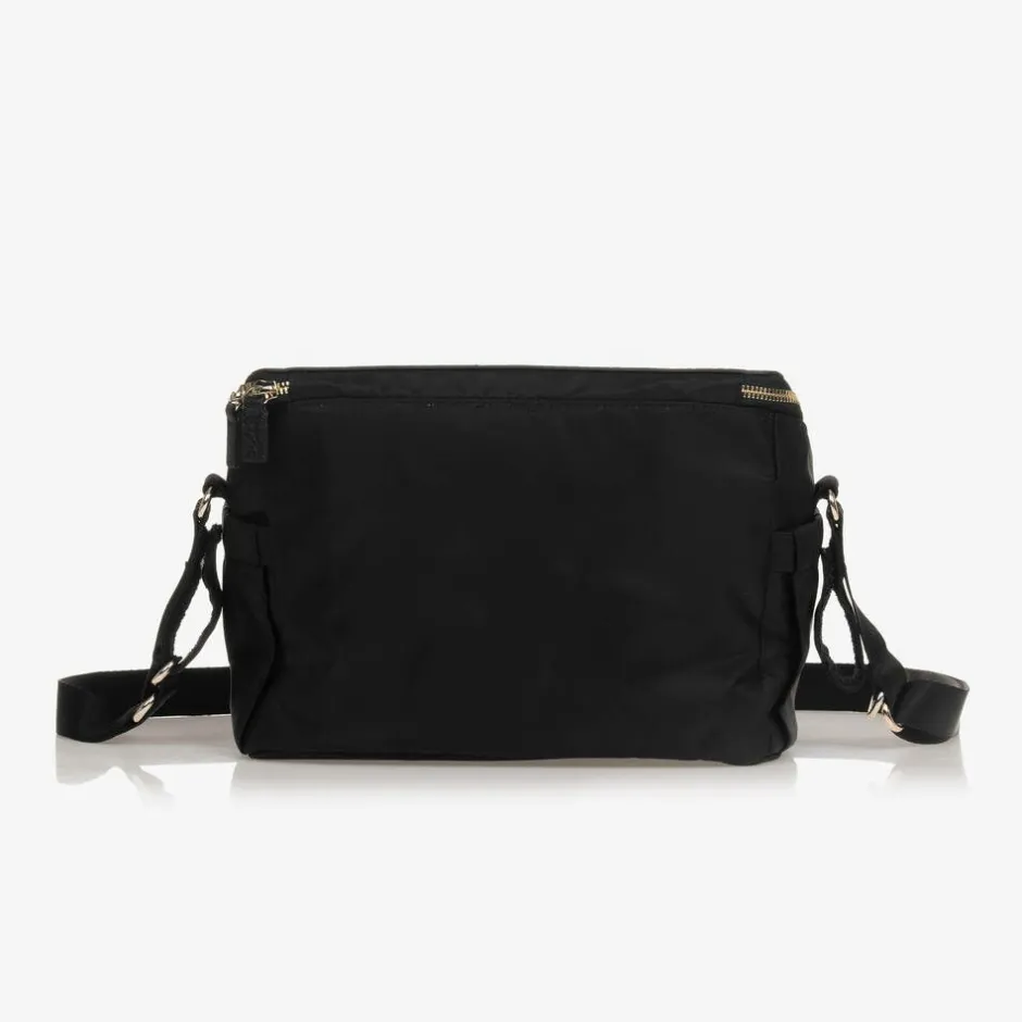 Storksak Black Leather Alyssa Stroller Organiser Bag (27cm) New