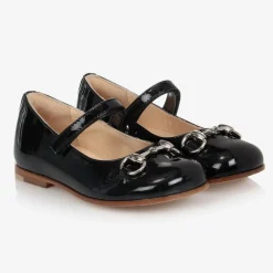 Gucci Black Leather Ballerina Shoes Outlet