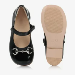 Gucci Black Leather Ballerina Shoes Outlet