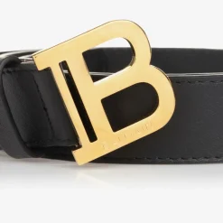 Balmain Black Leather Belt