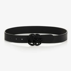 Gucci Black Leather Double G Belt Hot