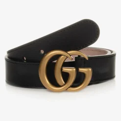 Gucci Black Leather GG Belt Outlet