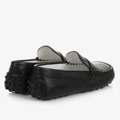 Tods Black Leather Gommino Moccasins Sale
