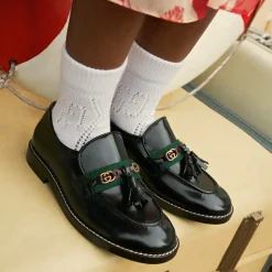 Gucci Black Leather Loafer Shoes Best