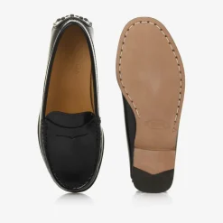 Tods Black Leather Loafers