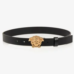 Versace Black Leather Medusa Belt Sale