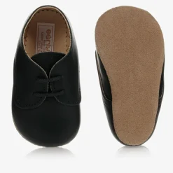 Early Days Black Leather Pre-Walker Shoes Hot
