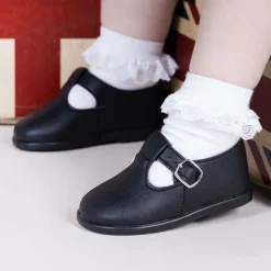 Early Days Black Leather Shoes Clearance