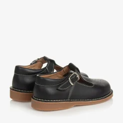 Childrens Classics Black Leather T-Bar Shoes New