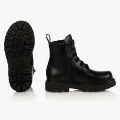 Moschino Kid-Teen Black Leather Teddy Bear Boots Online