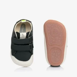 Tip Toey Joey Black Leather Velcro Trainers Best
