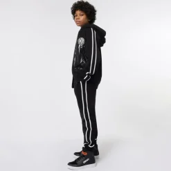 DKNY Black Milano Hooded Zip-Up Top New