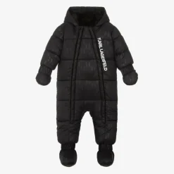 KARL LAGERFELD KIDS Black Monogram Snowsuit Outlet