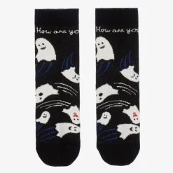 Wauw Capow Black Organic Cotton Ghost Socks Hot