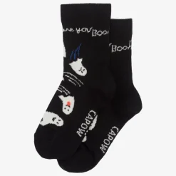 Wauw Capow Black Organic Cotton Ghost Socks Hot