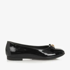 Versace Black Patent Leather Ballerina Shoes Hot
