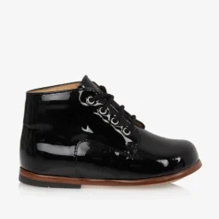 Tartine et Chocolat Black Patent Leather First Walker Boots Outlet