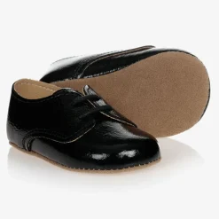 Early Days Black Patent Pre-Walker Shoes