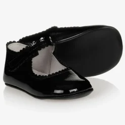 Early Days Black Patent Pre-Walker Shoes