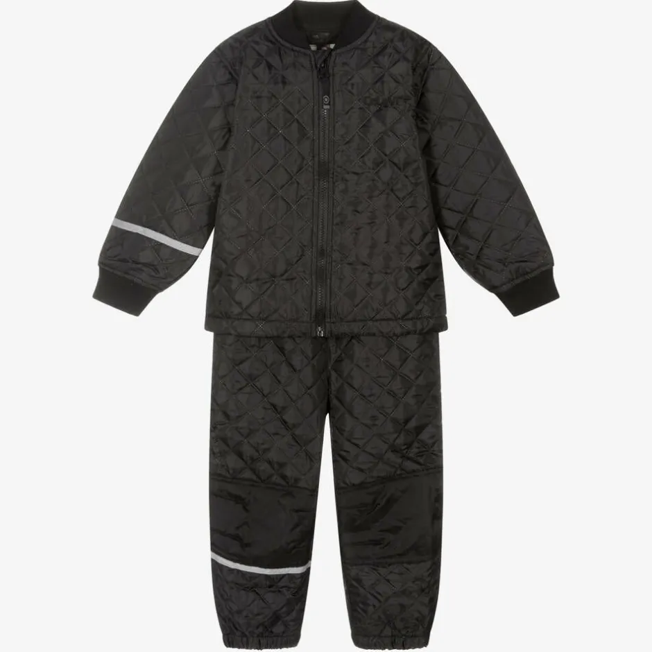 CeLaVi Black Quilted Jacket & Trouser Set Sale