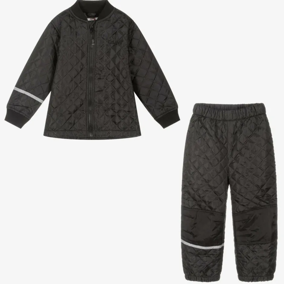 CeLaVi Black Quilted Jacket & Trouser Set Sale