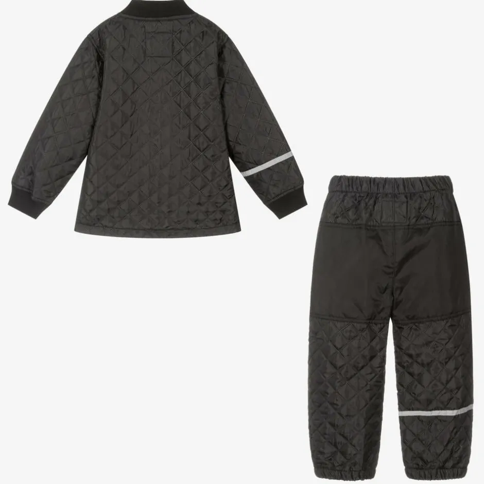 CeLaVi Black Quilted Jacket & Trouser Set Sale