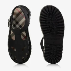 Burberry Black Rubber Sandals Outlet