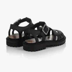 Burberry Black Rubber Sandals Online