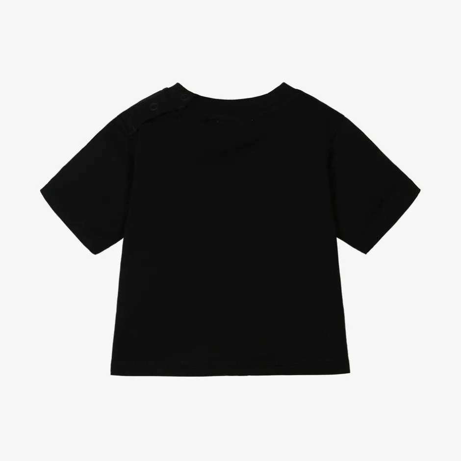 Burberry Black Script Logo Cotton Baby T-Shirt Sale