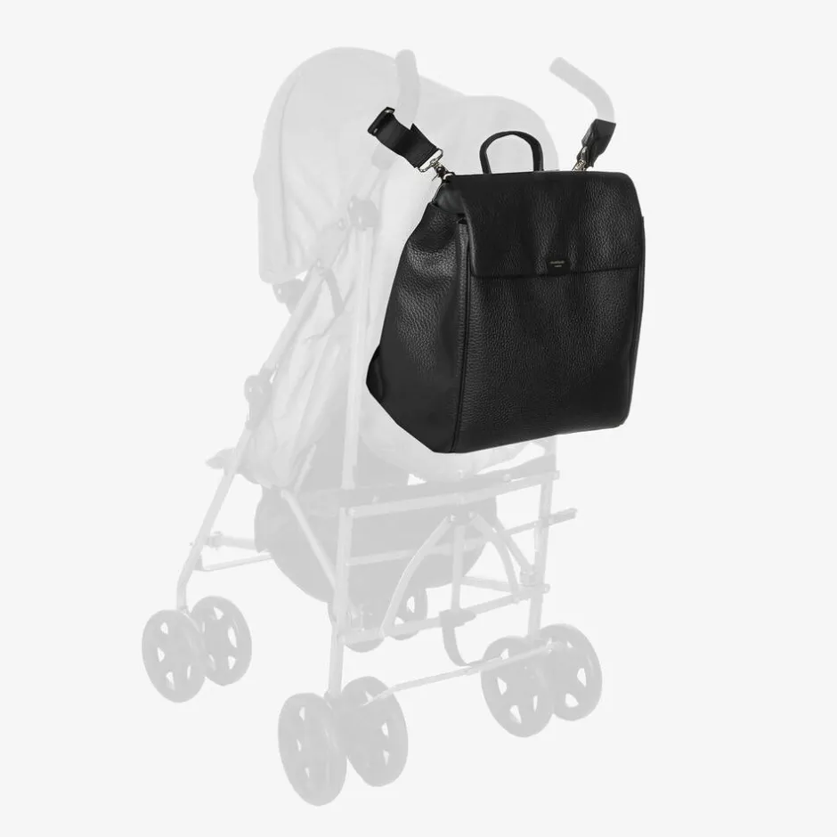 Storksak Black St James Leather Changing Bag (37cm) Clearance