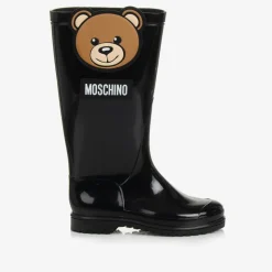 Moschino Kid-Teen Black Teddy Bear Rain Boots Discount
