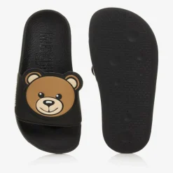 Moschino Black Teddy Bear Sliders