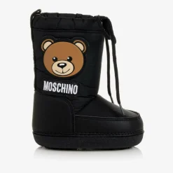 Moschino Kid-Teen Black Teddy Bear Snow Boots Clearance