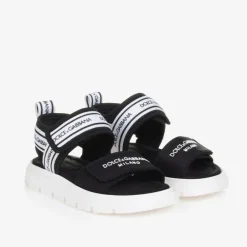 Dolce amp; Gabbana Black Velcro Sandals