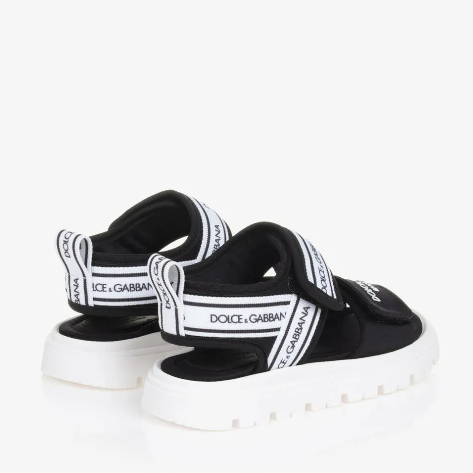 Dolce amp; Gabbana Black Velcro Sandals