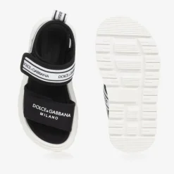 Dolce amp; Gabbana Black Velcro Sandals