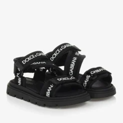 Dolce amp; Gabbana Black Velcro Strap Sandals Best