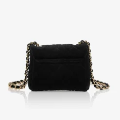 Milledeux Black Velvet Quilted Bag (13cm) Clearance