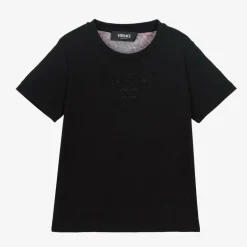 Versace Black Wild Barocco Print Cotton T-Shirt Online
